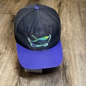 Tampa Bay Devil Rays Snapback Hat Cap Vintage Logo 7 Twill‎ Black